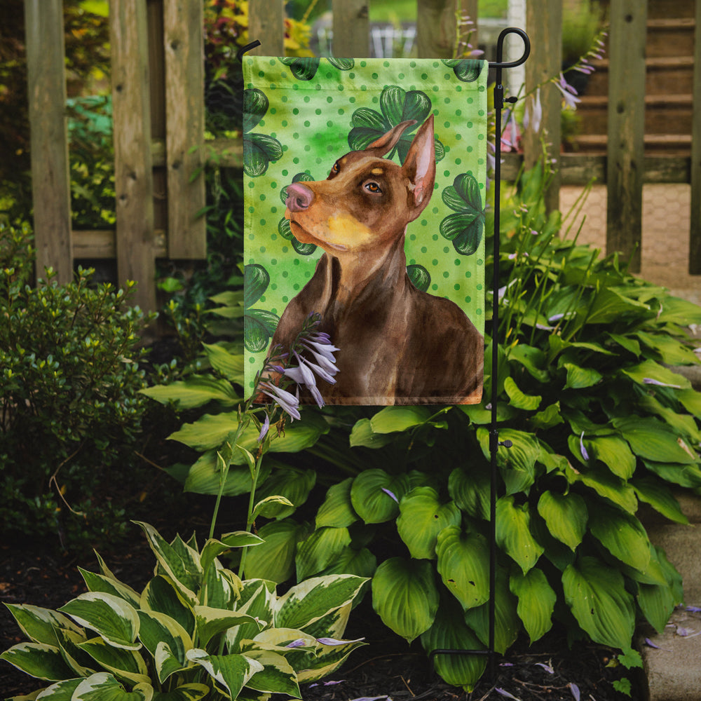 Doberman Pinscher St Patrick's Garden Flag Mailbox Decorative Yard Banner Outside Patio Artwork for Flower Beds, Garden Size, Multicolor