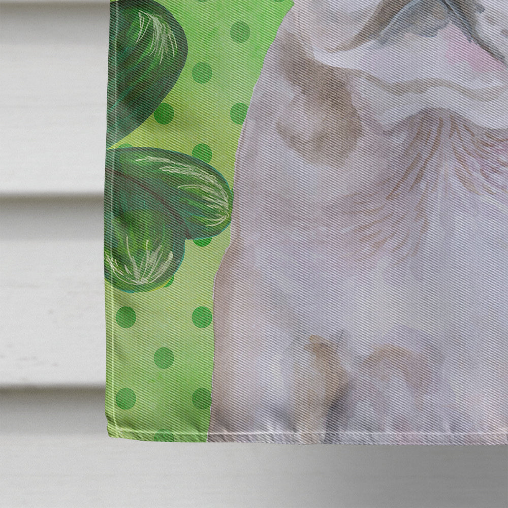 French Bulldog Black White St Patrick's House Flag 28x40 Porch Sleeve Pole Decorative Outside Yard Banner Artwork Wall Hanging, Polyester