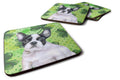 French Bulldog Black White St Patrick's Foam Coasters Set of 4 Cup Coasters for Indoor Outdoor, Tabletop Protection, Anti Slip, Mouse pad Material