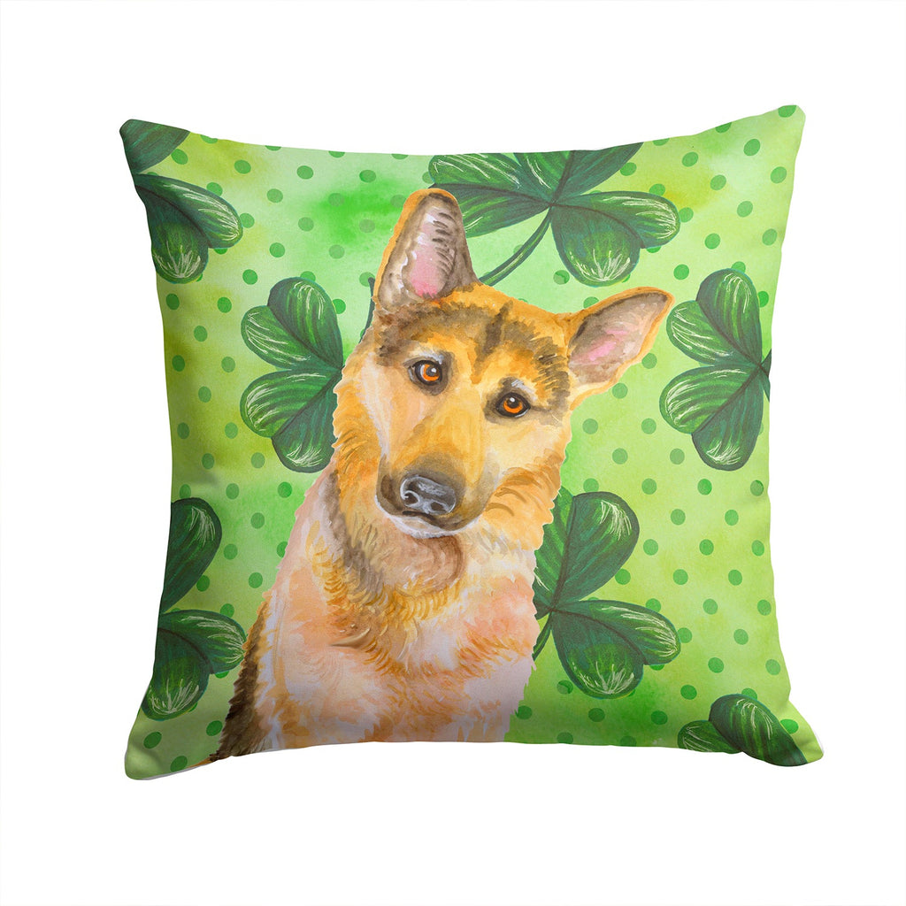 German Shepherd #2 St Patrick's Decorative Throw Pillow 14x14 Indoor Outdoor Accent Cushion, Fabric Cover with Insert for Sofa, Bed, Porch & Living Room