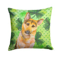 German Shepherd #2 St Patrick's Decorative Throw Pillow 14x14 Indoor Outdoor Accent Cushion, Fabric Cover with Insert for Sofa, Bed, Porch & Living Room