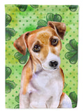 Jack Russell Terrier #2 St Patrick's House Flag 28x40 Porch Sleeve Pole Decorative Outside Yard Banner Artwork Wall Hanging, Polyester