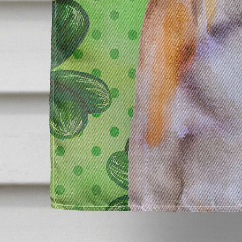 Jack Russell Terrier #2 St Patrick's House Flag 28x40 Porch Sleeve Pole Decorative Outside Yard Banner Artwork Wall Hanging, Polyester