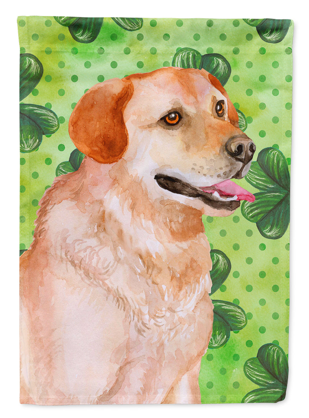 Labrador Retriever St Patrick's House Flag 28x40 Porch Sleeve Pole Decorative Outside Yard Banner Artwork Wall Hanging, Polyester
