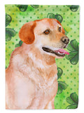 Labrador Retriever St Patrick's House Flag 28x40 Porch Sleeve Pole Decorative Outside Yard Banner Artwork Wall Hanging, Polyester