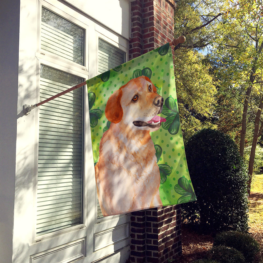 Labrador Retriever St Patrick's House Flag 28x40 Porch Sleeve Pole Decorative Outside Yard Banner Artwork Wall Hanging, Polyester