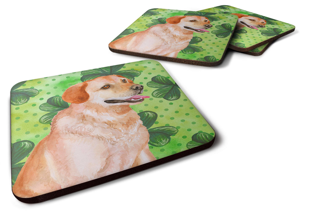 Labrador Retriever St Patrick's Foam Coasters Set of 4 Cup Coasters for Indoor Outdoor, Tabletop Protection, Anti Slip, Mouse pad Material