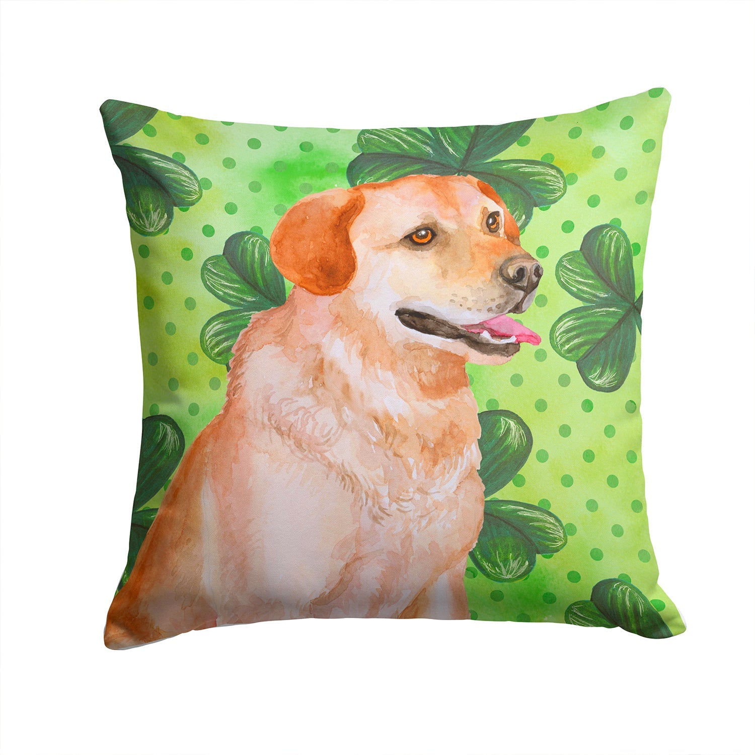 Labrador Retriever St Patrick's Decorative Throw Pillow 14x14 Indoor Outdoor Accent Cushion, Fabric Cover with Insert for Sofa, Bed, Porch & Living Room