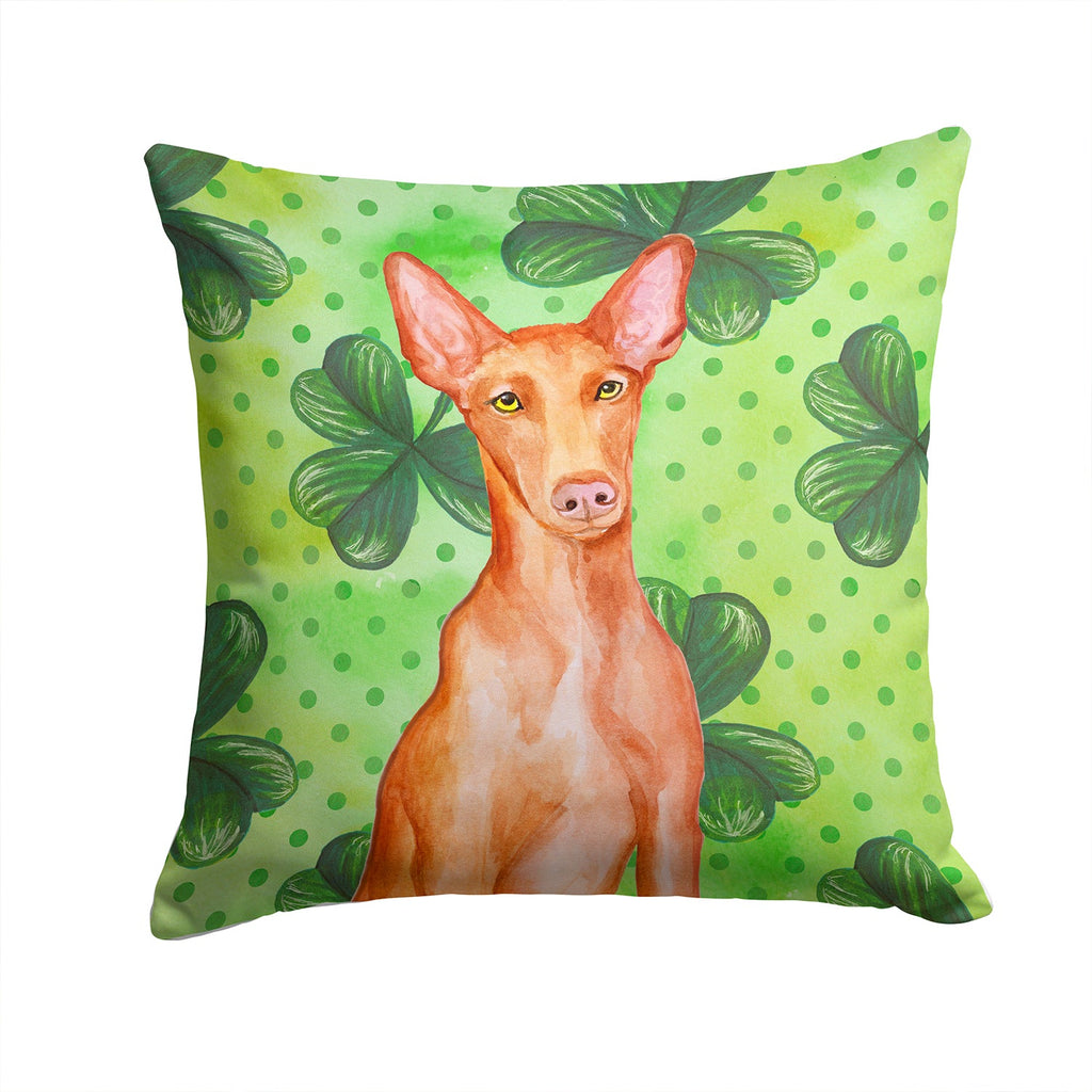 Pharaoh Hound St Patrick's Decorative Throw Pillow 14x14 Indoor Outdoor Accent Cushion, Fabric Cover with Insert for Sofa, Bed, Porch & Living Room