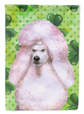 White Standard Poodle St Patrick's House Flag 28x40 Porch Sleeve Pole Decorative Outside Yard Banner Artwork Wall Hanging, Polyester
