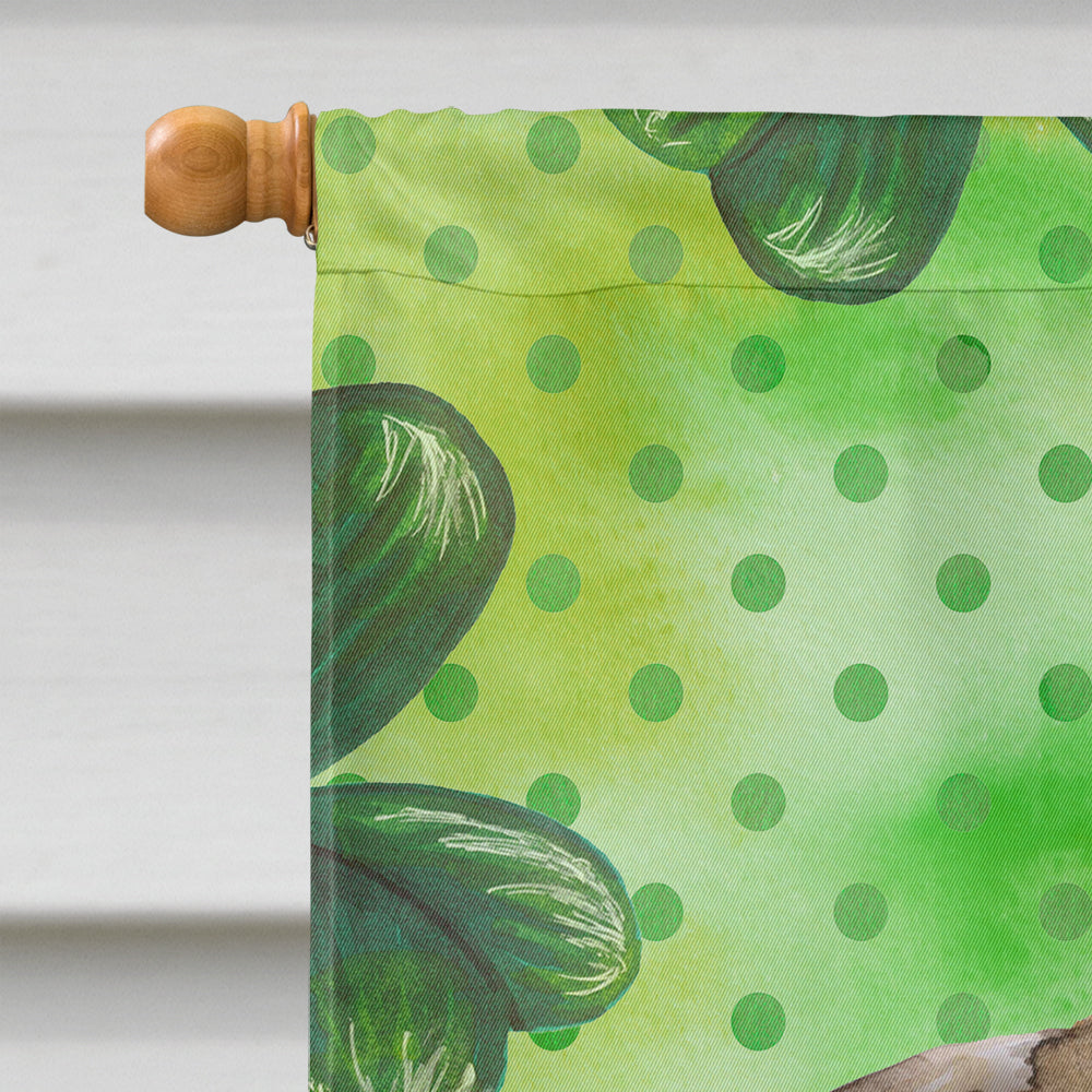 Fawn Pug St Patrick's House Flag 28x40 Porch Sleeve Pole Decorative Outside Yard Banner Artwork Wall Hanging, Polyester