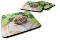 Fawn Pug St Patrick's Foam Coasters Set of 4 Cup Coasters for Indoor Outdoor, Tabletop Protection, Anti Slip, Mouse pad Material