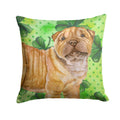 Shar Pei Puppy St Patrick's Decorative Throw Pillow 14x14 Indoor Outdoor Accent Cushion, Fabric Cover with Insert for Sofa, Bed, Porch & Living Room
