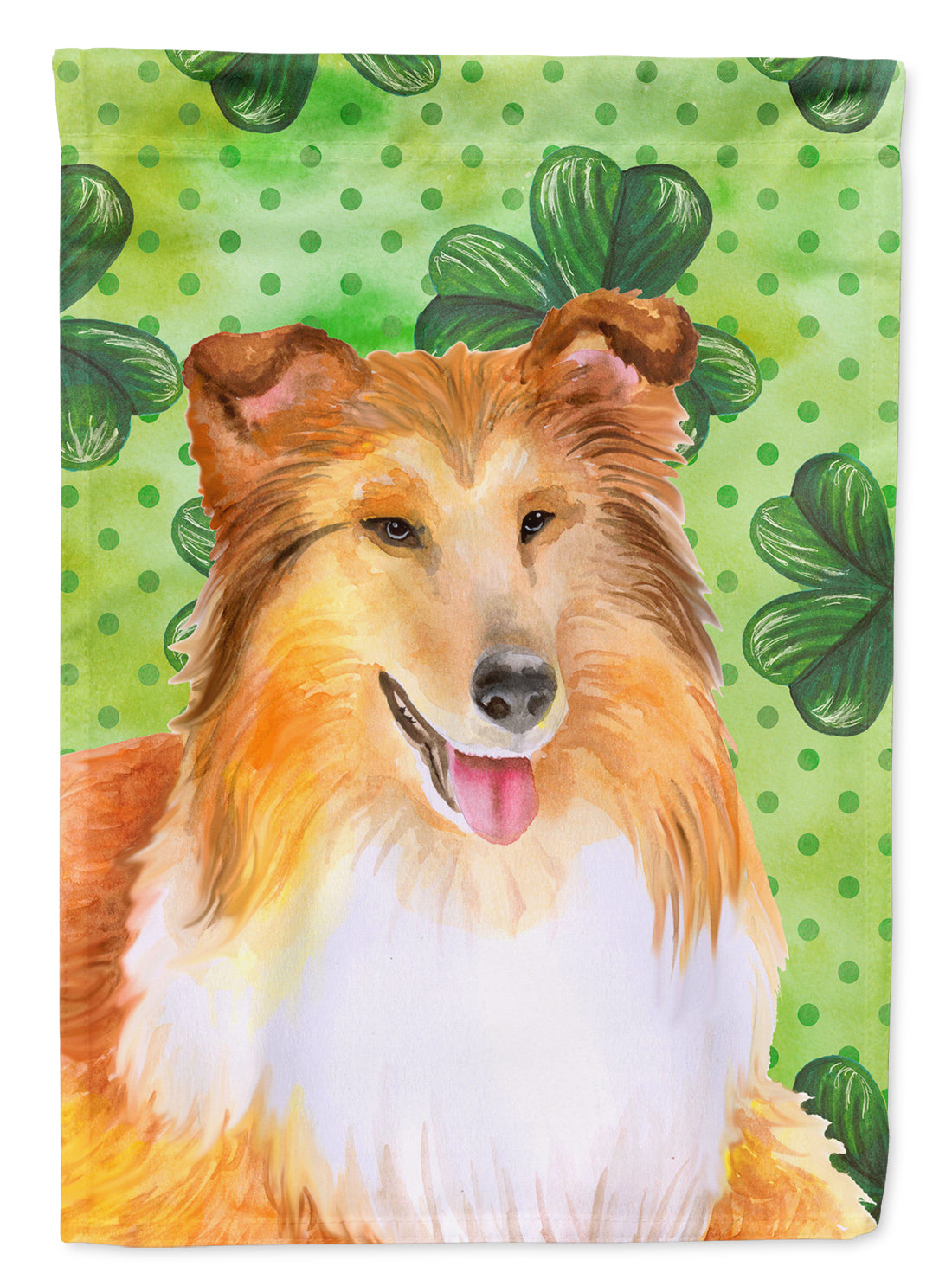 Sheltie St Patrick's House Flag 28x40 Porch Sleeve Pole Decorative Outside Yard Banner Artwork Wall Hanging, Polyester