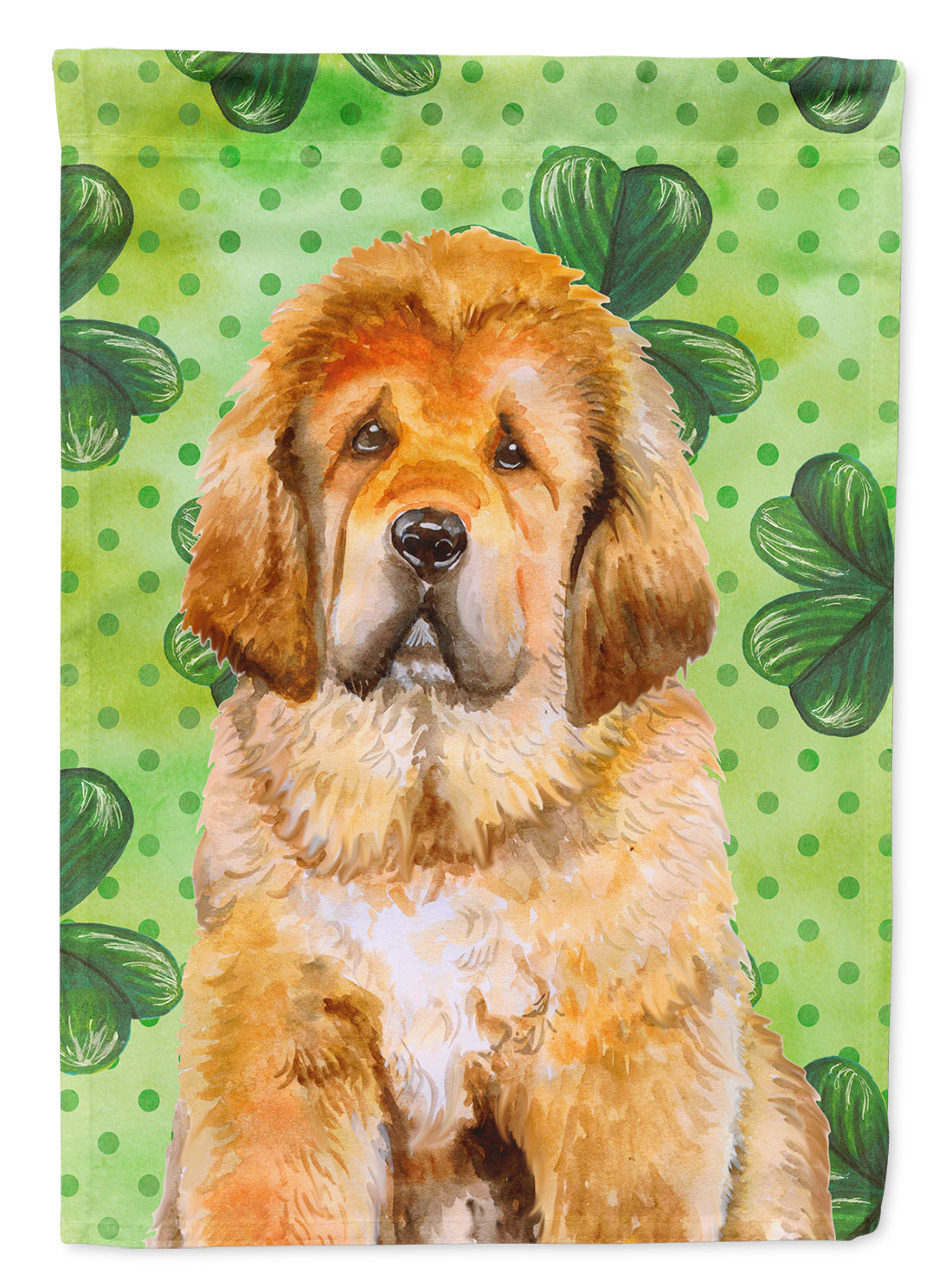 Tibetan Mastiff St Patrick's House Flag 28x40 Porch Sleeve Pole Decorative Outside Yard Banner Artwork Wall Hanging, Polyester