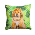 Tibetan Mastiff St Patrick's Decorative Throw Pillow 14x14 Indoor Outdoor Accent Cushion, Fabric Cover with Insert for Sofa, Bed, Porch & Living Room