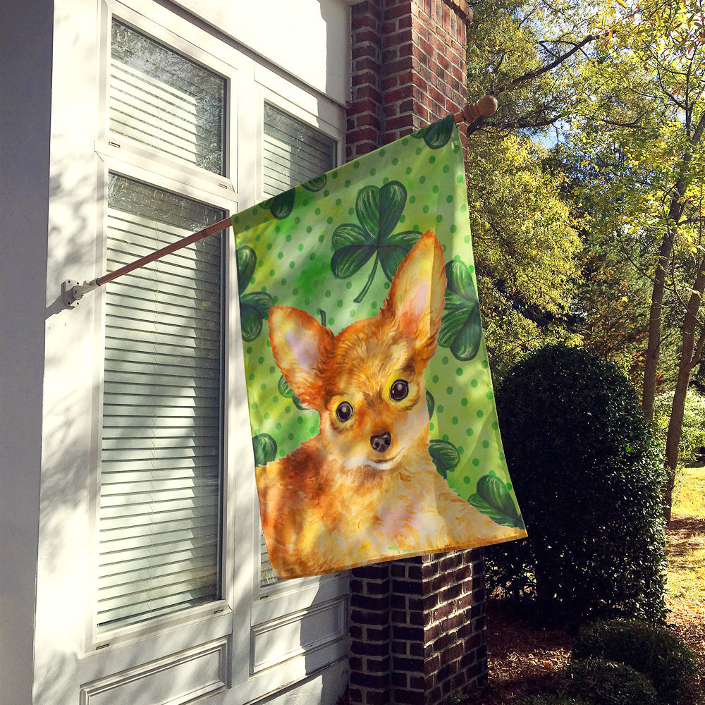 Toy Terrier St Patrick's House Flag 28x40 Porch Sleeve Pole Decorative Outside Yard Banner Artwork Wall Hanging, Polyester