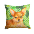 Toy Terrier St Patrick's Decorative Throw Pillow 14x14 Indoor Outdoor Accent Cushion, Fabric Cover with Insert for Sofa, Bed, Porch & Living Room