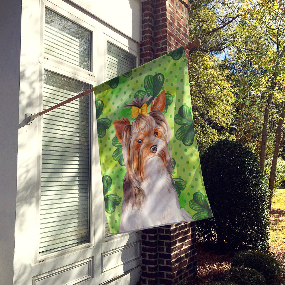 Yorkshire Terrier #2 St Patrick's House Flag 28x40 Porch Sleeve Pole Decorative Outside Yard Banner Artwork Wall Hanging, Polyester