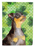 Miniature Pinscher #2 St Patrick's House Flag 28x40 Porch Sleeve Pole Decorative Outside Yard Banner Artwork Wall Hanging, Polyester