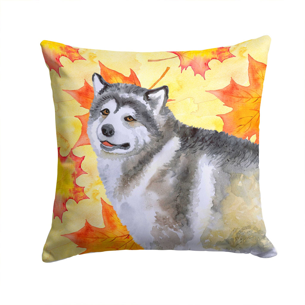 Alaskan Malamute Fall Decorative Throw Pillow 14x14 Indoor Outdoor Accent Cushion, Fabric Cover with Insert for Sofa, Bed, Porch & Living Room