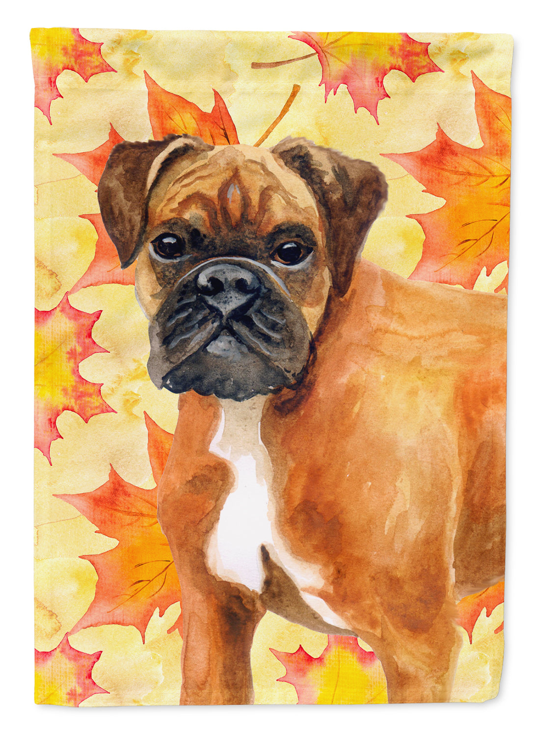 German Boxer Fall House Flag 28x40 Porch Sleeve Pole Decorative Outside Yard Banner Artwork Wall Hanging, Polyester