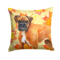 German Boxer Fall Decorative Throw Pillow 14x14 Indoor Outdoor Accent Cushion, Fabric Cover with Insert for Sofa, Bed, Porch & Living Room