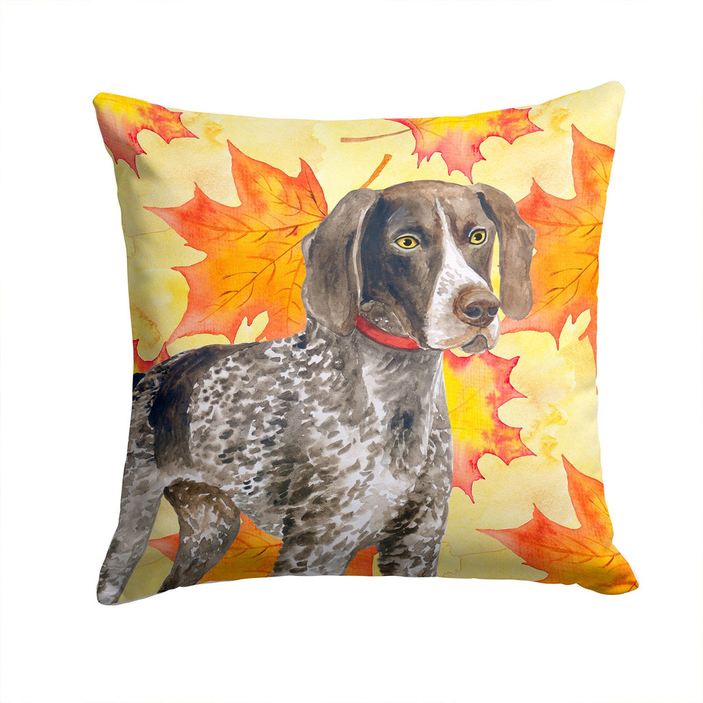 German Shorthaired Pointer Fall Decorative Throw Pillow 14x14 Indoor Outdoor Accent Cushion, Fabric Cover with Insert for Sofa, Bed, Porch & Living Room