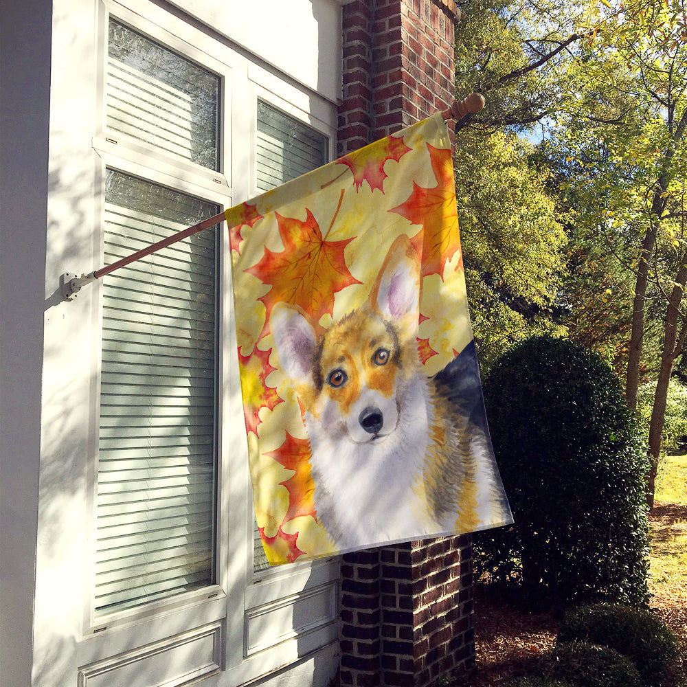 Pembroke Corgi Fall House Flag 28x40 Porch Sleeve Pole Decorative Outside Yard Banner Artwork Wall Hanging, Polyester
