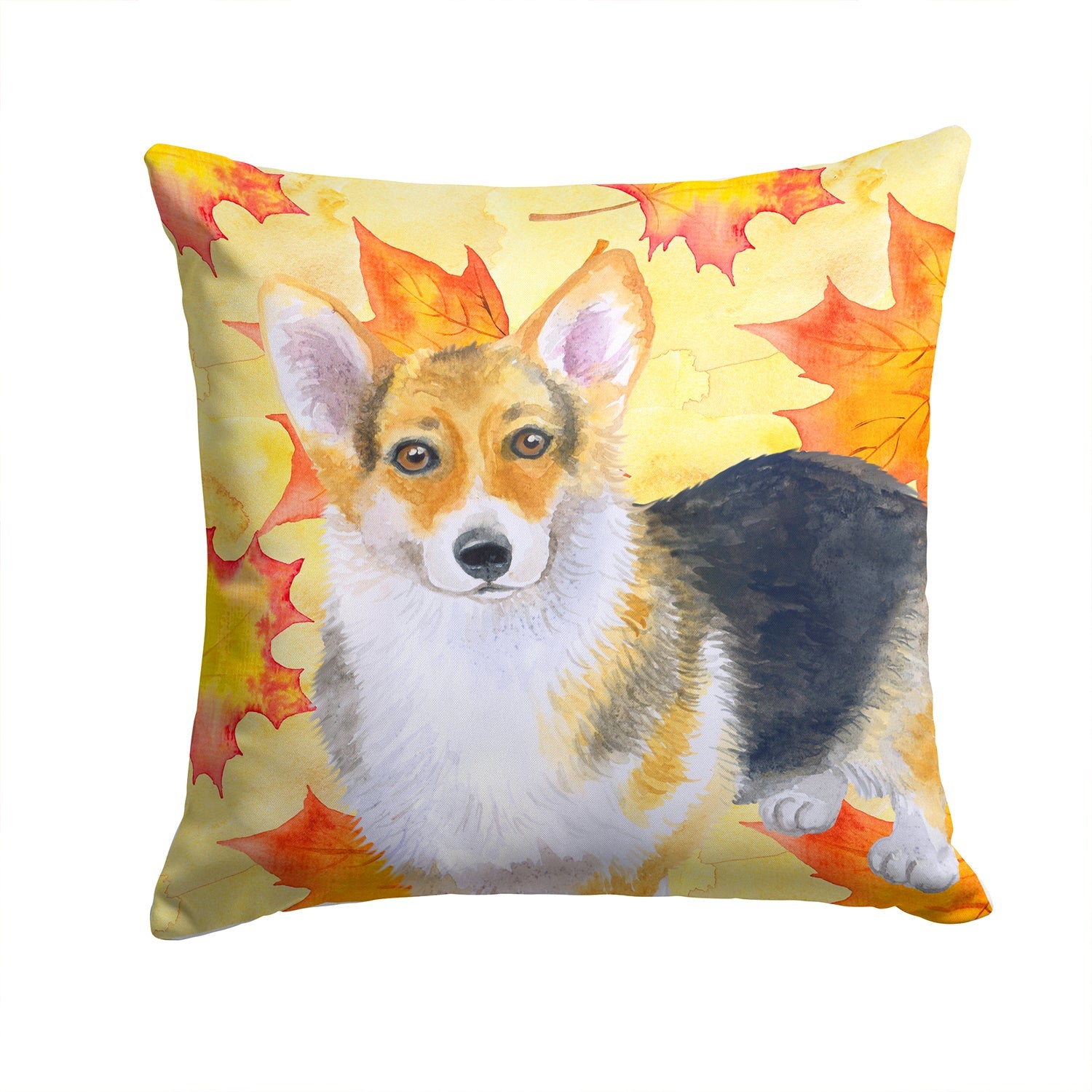 Pembroke Corgi Fall Decorative Throw Pillow 14x14 Indoor Outdoor Accent Cushion, Fabric Cover with Insert for Sofa, Bed, Porch & Living Room