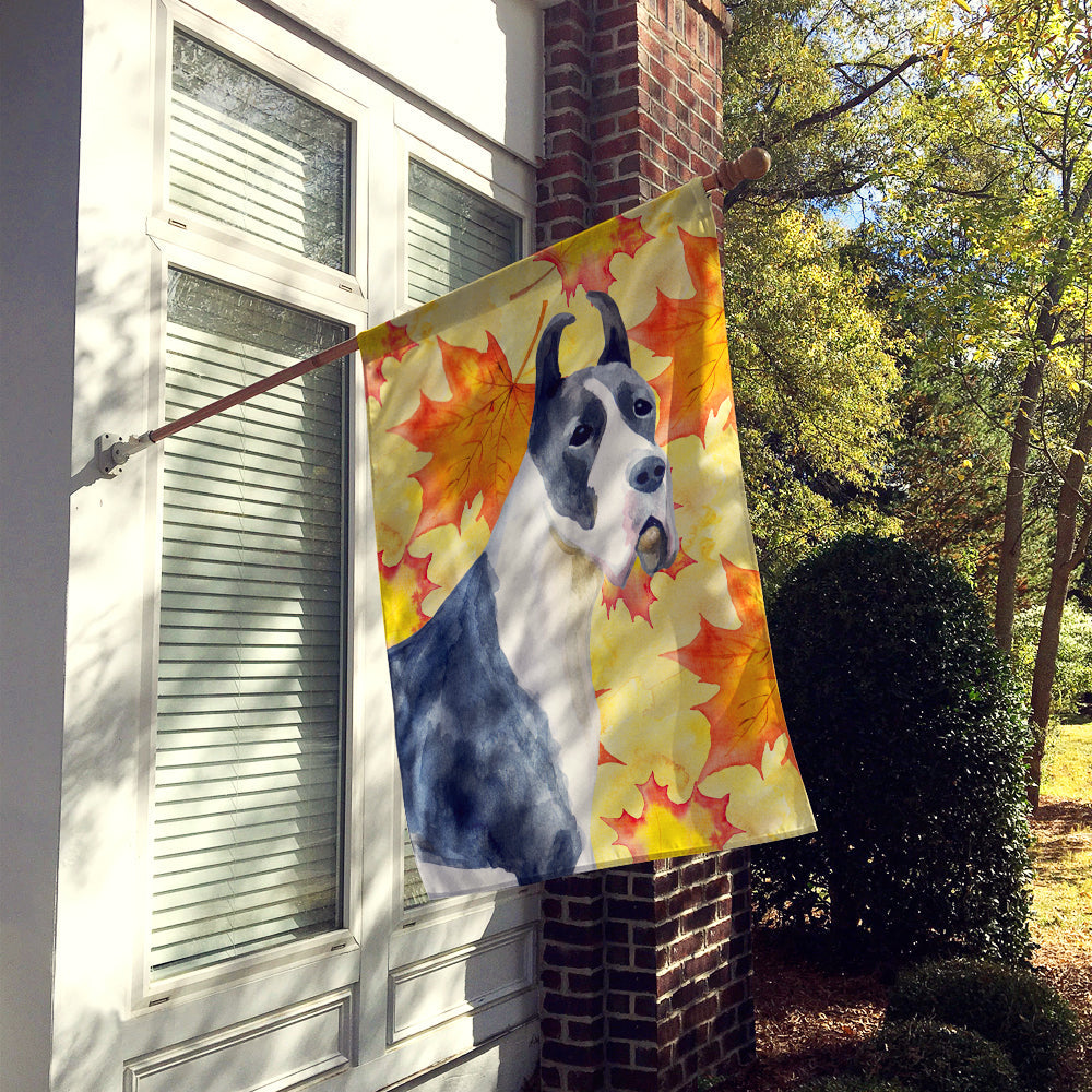 Harlequin Great Dane Fall House Flag 28x40 Porch Sleeve Pole Decorative Outside Yard Banner Artwork Wall Hanging, Polyester