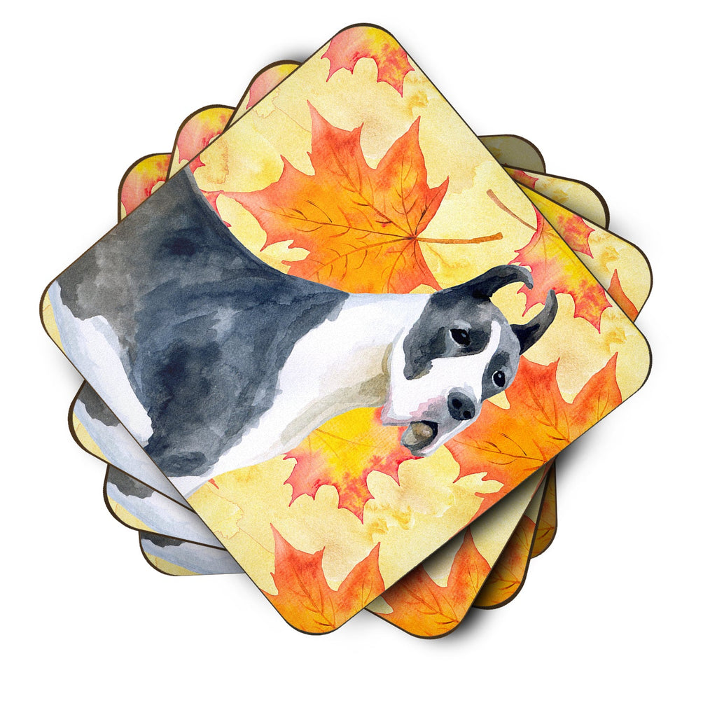 Harlequin Great Dane Fall Foam Coasters Set of 4 Cup Coasters for Indoor Outdoor, Tabletop Protection, Anti Slip, Mouse pad Material
