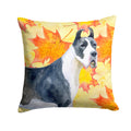 Harlequin Great Dane Fall Decorative Throw Pillow 14x14 Indoor Outdoor Accent Cushion, Fabric Cover with Insert for Sofa, Bed, Porch & Living Room