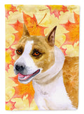 American Staffordshire Fall House Flag 28x40 Porch Sleeve Pole Decorative Outside Yard Banner Artwork Wall Hanging, Polyester