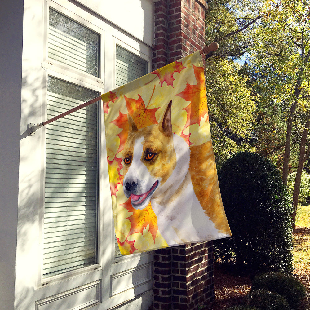 American Staffordshire Fall House Flag 28x40 Porch Sleeve Pole Decorative Outside Yard Banner Artwork Wall Hanging, Polyester