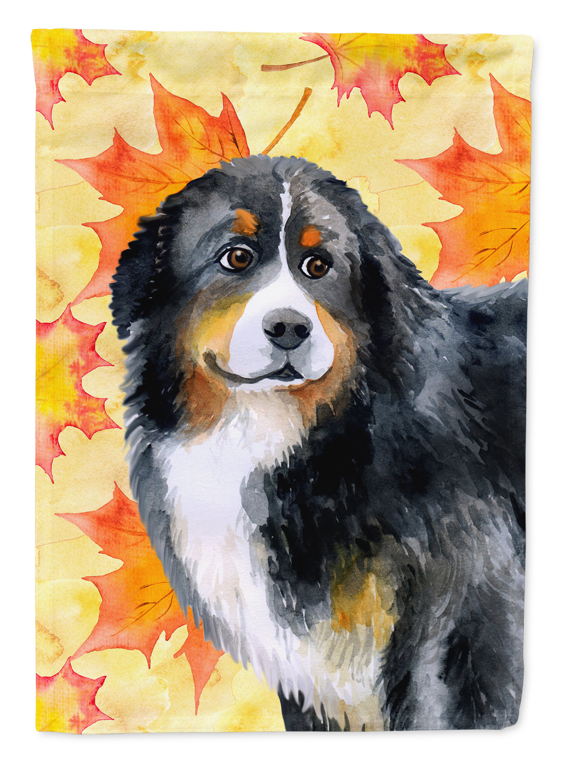 Bernese Mountain Dog Fall House Flag 28x40 Porch Sleeve Pole Decorative Outside Yard Banner Artwork Wall Hanging, Polyester