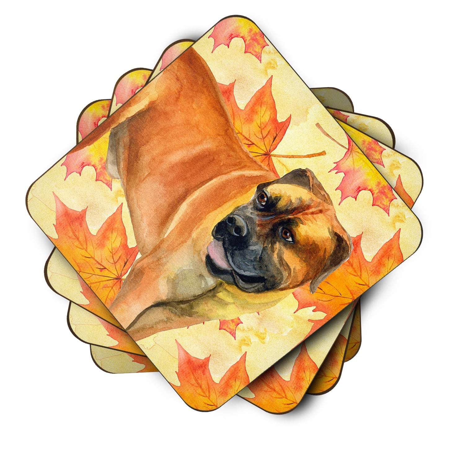 Boerboel Mastiff Fall Foam Coasters Set of 4 Cup Coasters for Indoor Outdoor, Tabletop Protection, Anti Slip, Mouse pad Material