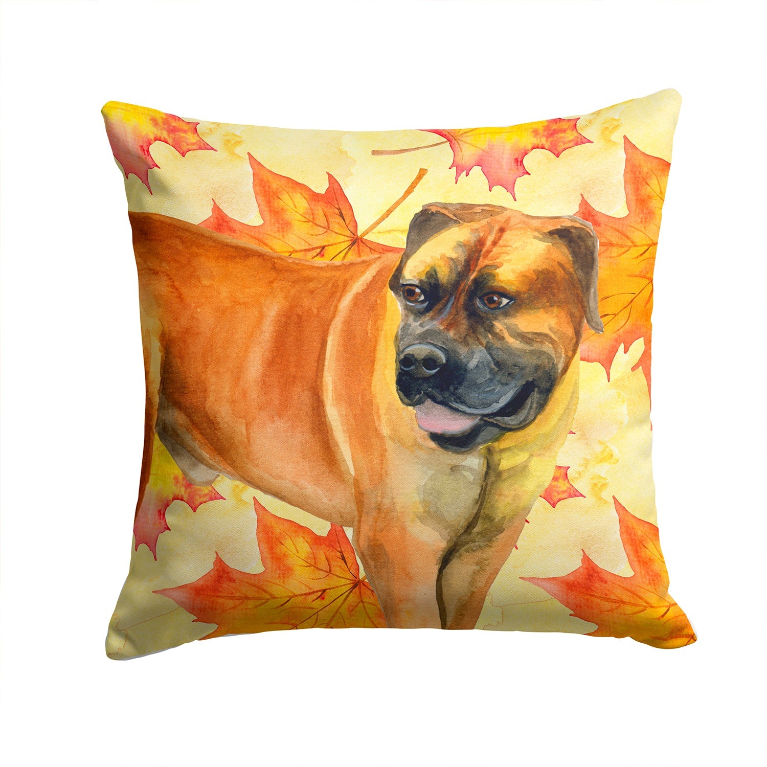 Boerboel Mastiff Fall Decorative Throw Pillow 14x14 Indoor Outdoor Accent Cushion, Fabric Cover with Insert for Sofa, Bed, Porch & Living Room