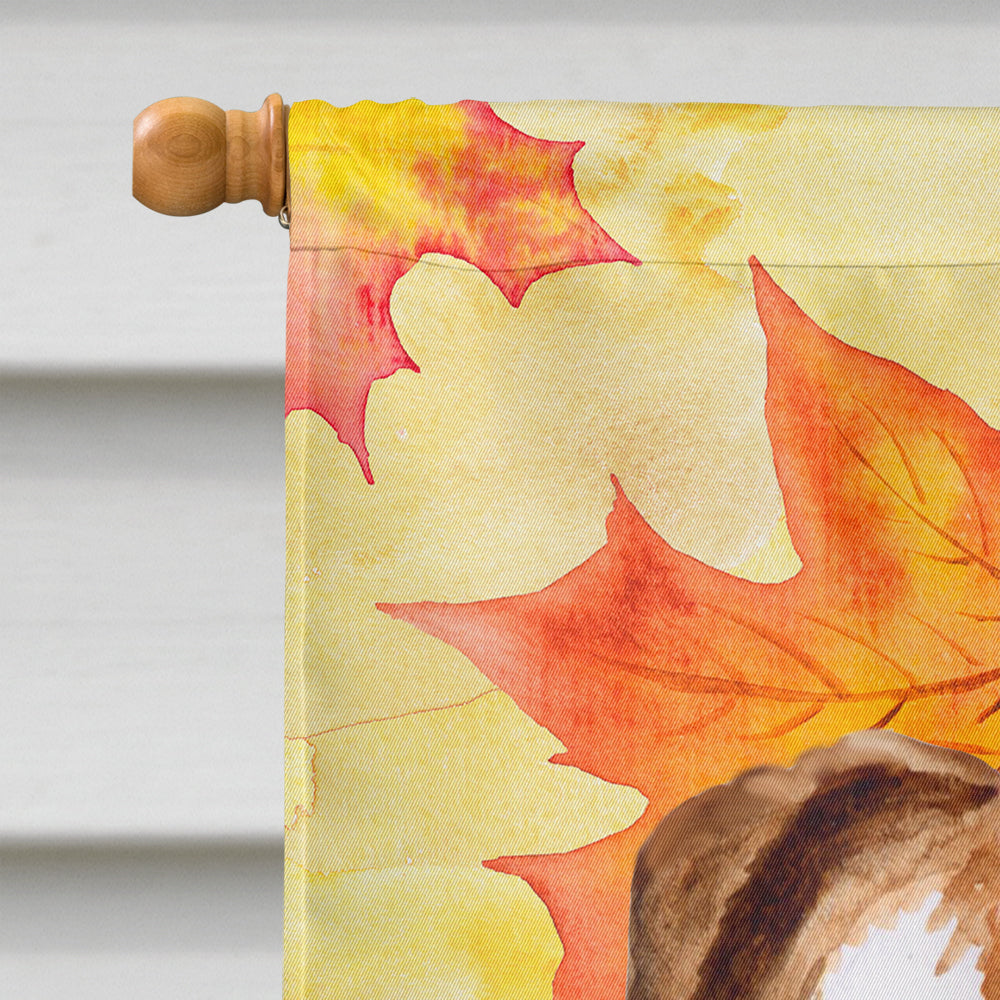 Smooth Fox Terrier Fall House Flag 28x40 Porch Sleeve Pole Decorative Outside Yard Banner Artwork Wall Hanging, Polyester