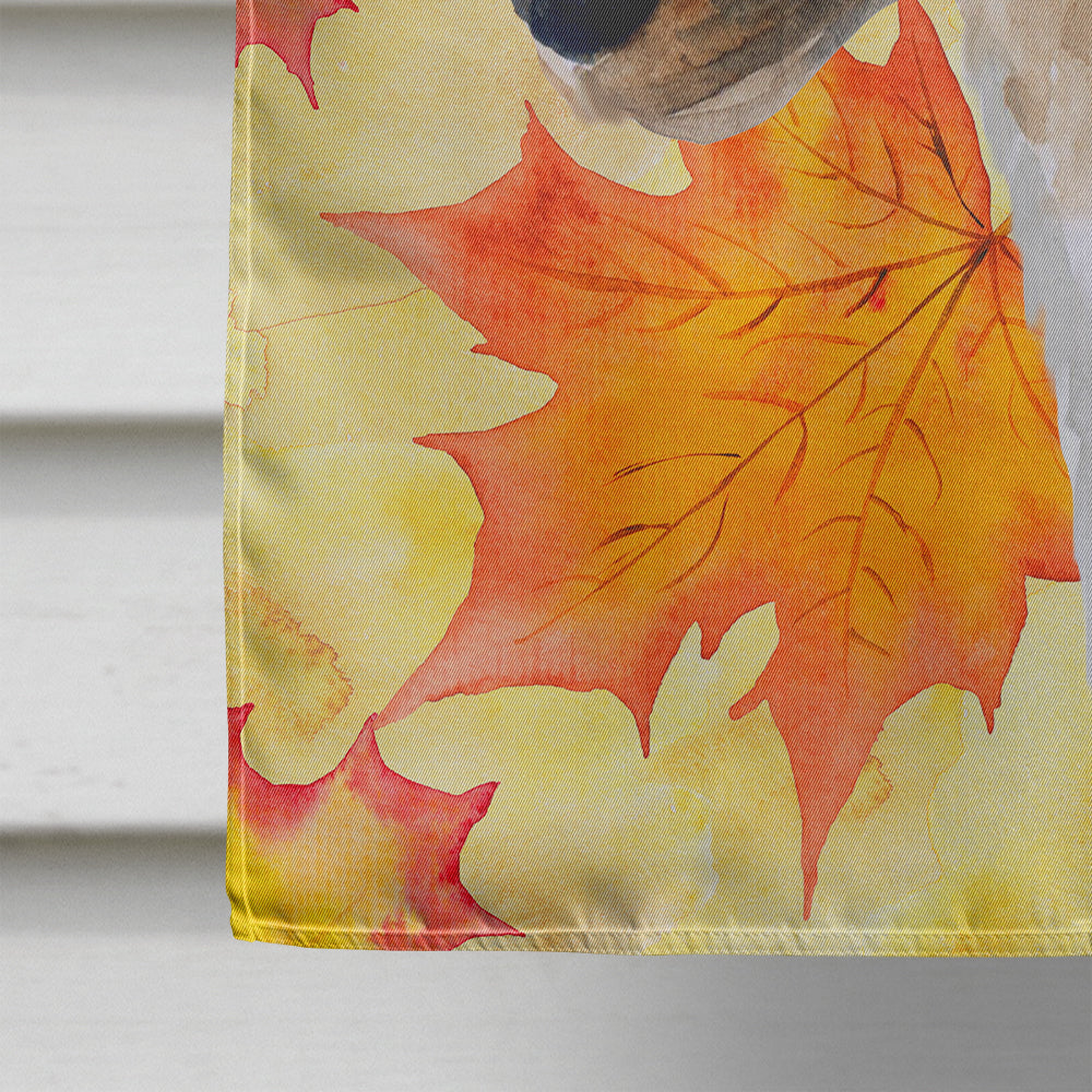 Smooth Fox Terrier Fall House Flag 28x40 Porch Sleeve Pole Decorative Outside Yard Banner Artwork Wall Hanging, Polyester