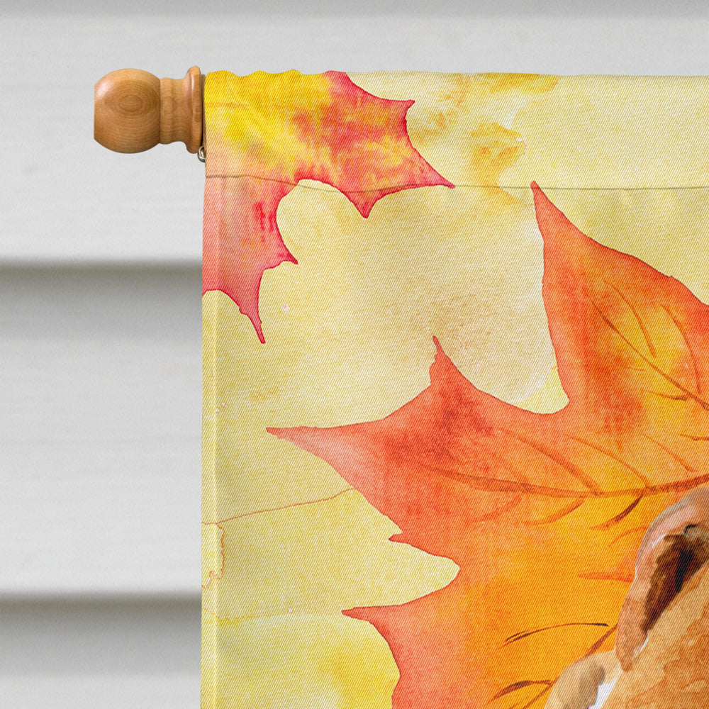 Fox Terrier Fall House Flag 28x40 Porch Sleeve Pole Decorative Outside Yard Banner Artwork Wall Hanging, Polyester
