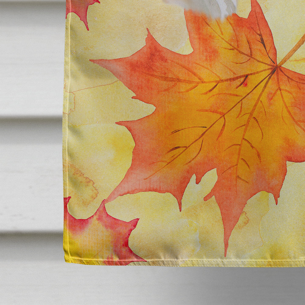 Fox Terrier Fall House Flag 28x40 Porch Sleeve Pole Decorative Outside Yard Banner Artwork Wall Hanging, Polyester