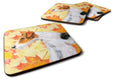 Fox Terrier Fall Foam Coasters Set of 4 Cup Coasters for Indoor Outdoor, Tabletop Protection, Anti Slip, Mouse pad Material