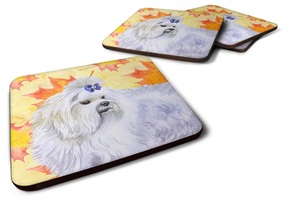 Maltese Fall Foam Coasters Set of 4 Cup Coasters for Indoor Outdoor, Tabletop Protection, Anti Slip, Mouse pad Material