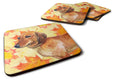 Dachshund Fall Foam Coasters Set of 4 Cup Coasters for Indoor Outdoor, Tabletop Protection, Anti Slip, Mouse pad Material