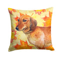 Dachshund Fall Decorative Throw Pillow 14x14 Indoor Outdoor Accent Cushion, Fabric Cover with Insert for Sofa, Bed, Porch & Living Room