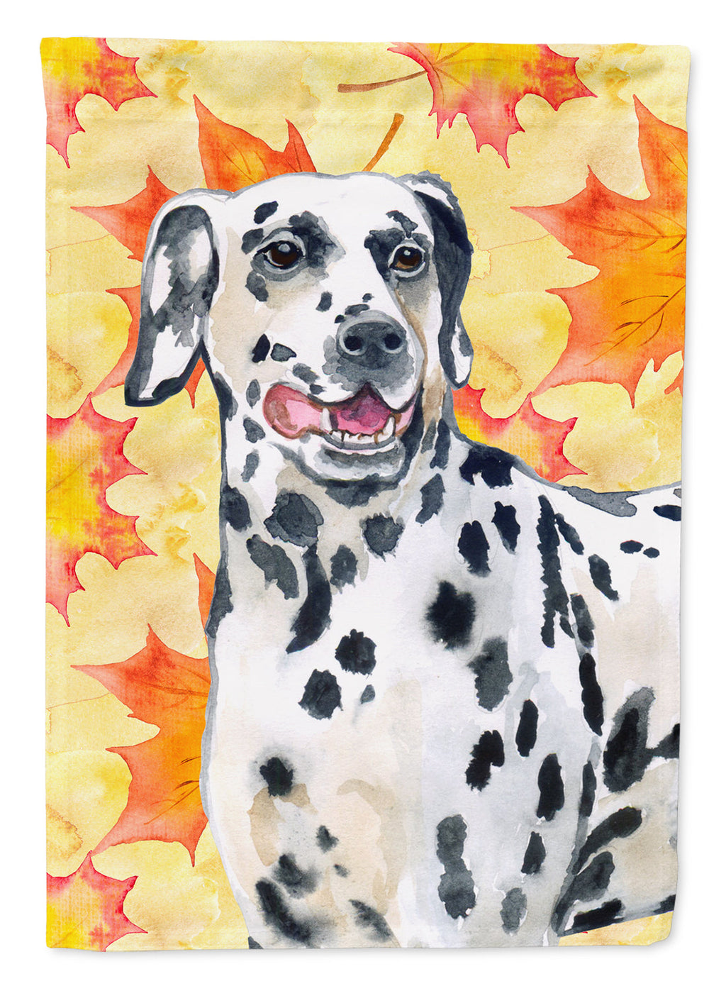Dalmatian Fall House Flag 28x40 Porch Sleeve Pole Decorative Outside Yard Banner Artwork Wall Hanging, Polyester