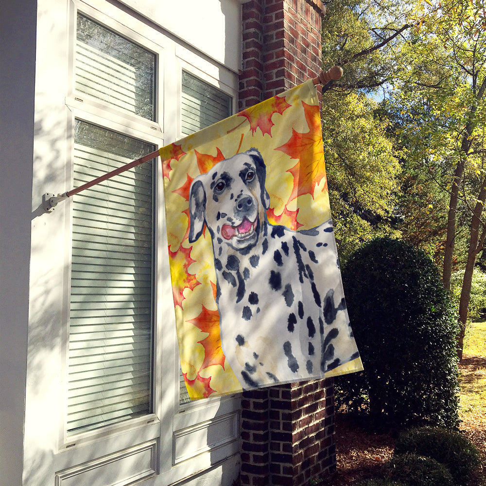 Dalmatian Fall House Flag 28x40 Porch Sleeve Pole Decorative Outside Yard Banner Artwork Wall Hanging, Polyester