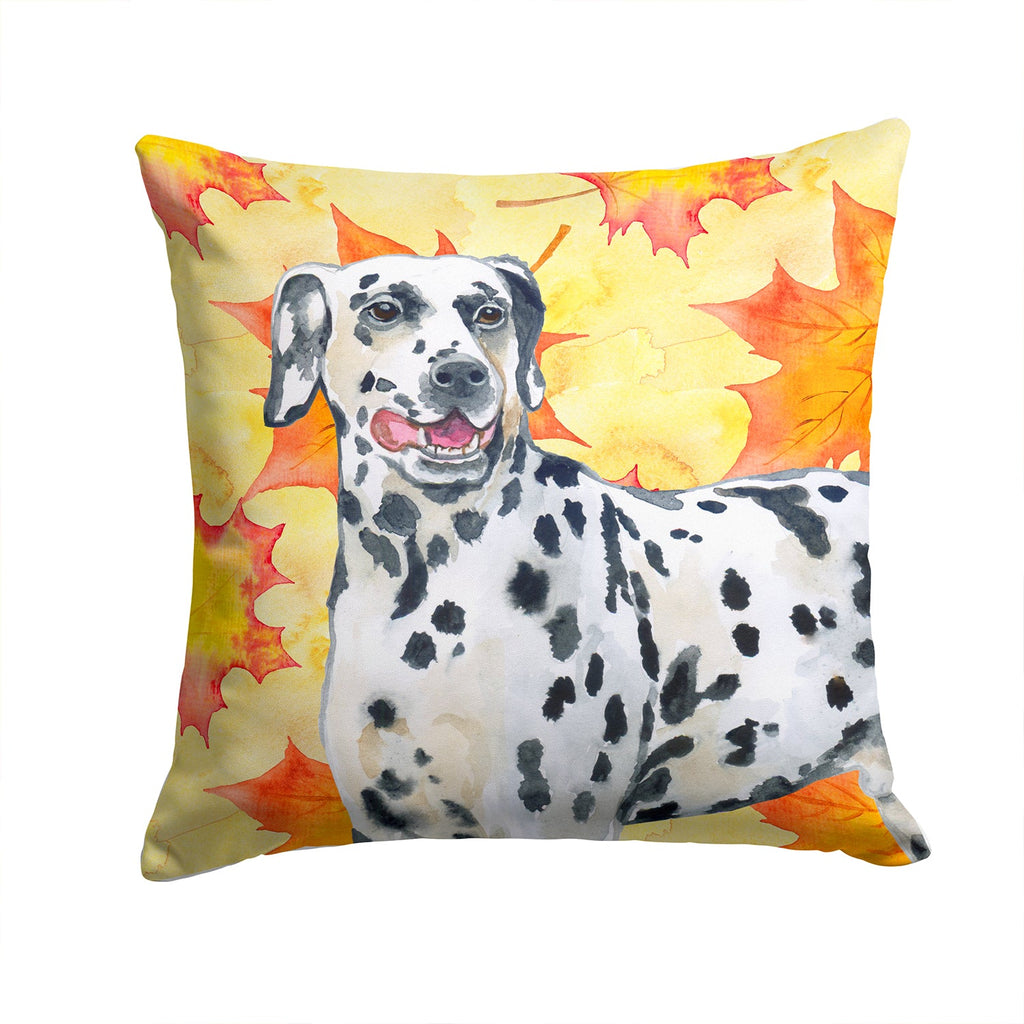 Dalmatian Fall Decorative Throw Pillow 14x14 Indoor Outdoor Accent Cushion, Fabric Cover with Insert for Sofa, Bed, Porch & Living Room