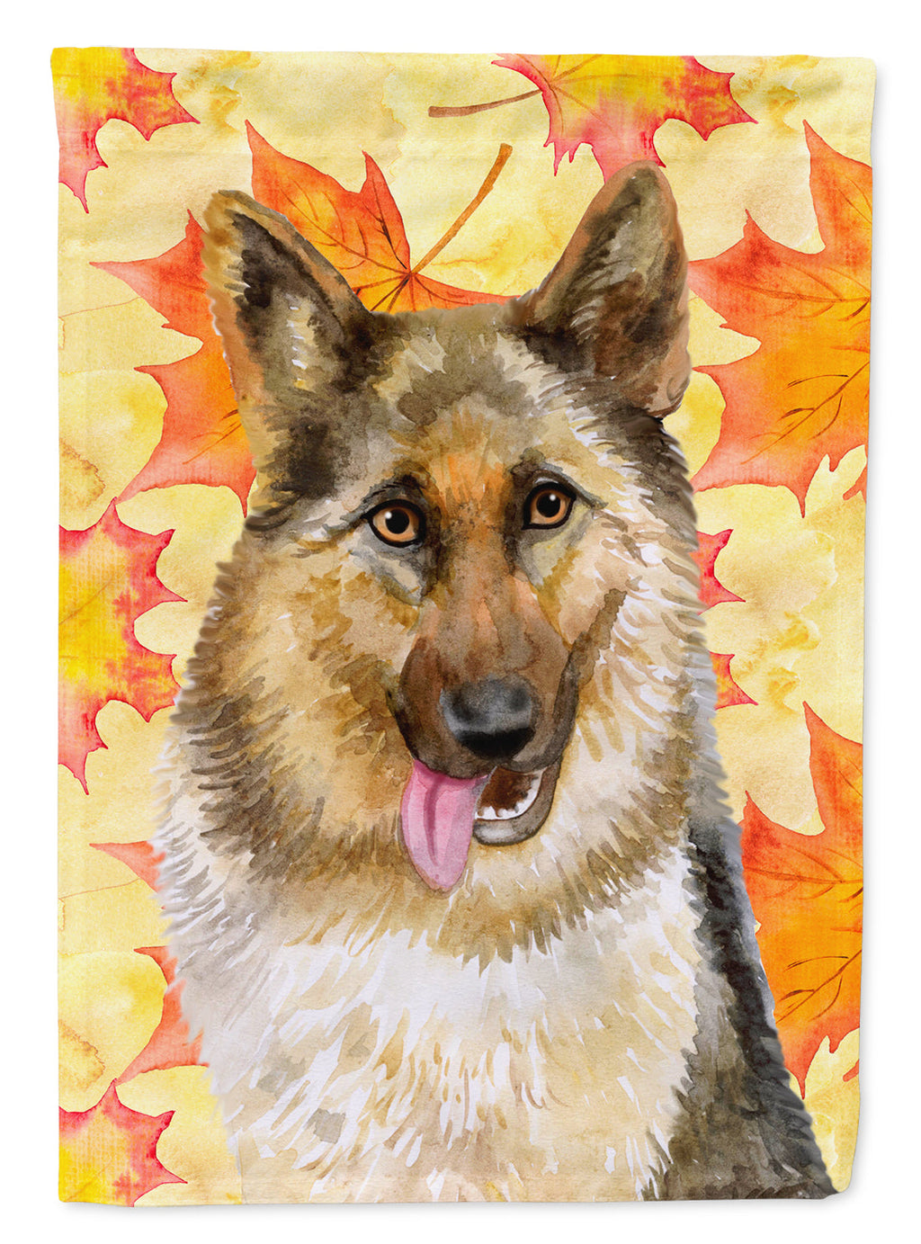 German Shepherd Fall House Flag 28x40 Porch Sleeve Pole Decorative Outside Yard Banner Artwork Wall Hanging, Polyester